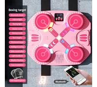 Music Boxing Machine Kids, Smart Music Boxing Machine with Gloves, Musics with Boxings Gloves, Smarts Machines for Kids & Adults, Smart Bluetooth Pad Wall Mounted Set for Home, Office, Gym (4-Pink)