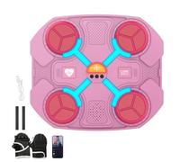 Music Boxing Machine, Musical Boxing Machines, 3 Speeds & LED Lights, Wall Mounted Punching Machine with Gloves, Beat Punch Machine, Boxings Machine Equipment for Kids Adults Exercise Gifts (pink)