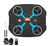 Music Boxing Machine, Musical Boxing Machines, 3 Speeds & LED Lights, Wall Mounted Punching Machine with Gloves, Beat Punch Machine, Boxings Machine Equipment for Kids Adults Exercise Gifts (black)