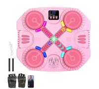 Music Boxing Machine, Musical Boxing Machines, 3 Speeds & LED Lights, Wall Mounted Punching Machine with Gloves, Beat Punch Machine, Boxings Machine Equipment for Kids Adults Exercise Gifts (pink-A)
