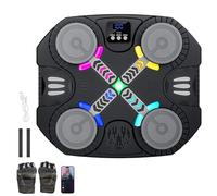 Music Boxing Machine, Musical Boxing Machines, 3 Speeds & LED Lights, Wall Mounted Punching Machine with Gloves, Beat Punch Machine, Boxings Machine Equipment for Kids Adults Exercise Gifts (black-A)