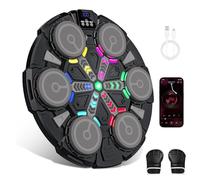 Music Boxing Machine, Punching Machine with Gloves, Wall Mounted Boxing Game with Bluetooth & RGB Lights, 3 Modes 5 Speeds Reaction Trainer for Kids & Adults, Home Boxing Equipment, Teen Boy Gifts