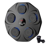Music Boxing Machine, Smart Bluetooth Boxing Machine, Wall Mounted USB Charging Boxing Training Equipment with 9 Speeds and Modes, Boxing Gloves, LED Lights for Adults and Kids (Black)