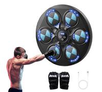 Music Boxing Machine, Smart Bluetooth Music Boxing Machine with Boxing Gloves,15 Speed Modes Musical Boxing Machine, LED Wall Mounted Boxing Machine,e Target Training for Kids and Adults Home Exerci