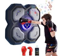 Music Boxing Machine, Smart Bluetooth Musical Boxing Machine, Boxing Machine Wall Mounted, with Boxing Gloves, LED Light & Adjustable Speed, Wall Target Electronic Training Devices for Kids (Black)