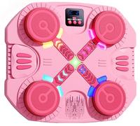 Music Boxing Machine, Smart Bluetooth Wall Boxing Game with Boxing Gloves, 3 Game Modes with Score Display, Adjustable Speed&Counting Mode, Boxing Machine for Kids, Boys Gifts (Pink, 4 Targets)