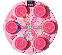 Music Boxing Machine, Smart Bluetooth Wall Boxing Game with Boxing Gloves, 3 Game Modes with Score Display, Adjustable Speed&Counting Mode, Boxing Machine for Kids, Boys Gifts (Pink, 6 Targets)