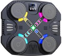 Music Boxing Machine, Smart Bluetooth Wall Boxing Game with Boxing Gloves, 3 Game Modes with Score Display, Adjustable Speed&Counting Mode, Boxing Machine for Kids, Boys Gifts (Black, 4 Targets)