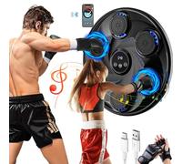 Music Boxing Machine, Smart Boxing Trainer with Boxing Gloves, Boxing Wall Mount Machine for Adults Kids,Boxing Target Workout Equipment for Home, Office, Gym (Upgrade) (Black-blue, 48CM/18.9IN)