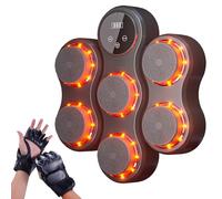Music Boxing Machine UK for Adult,Music Punch Machine with Gloves,9 Speed and 5 Volume,Intelligent Counting,LED Lighting Effect,Unique Shape,Gift for Boys (Black adult half-finger gloves set)