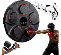 Music Boxing Machine, Wall Mounted Punching Equipment, Fight Reaction Training Boxing Pad, Smart Bluetooth Music Boxing Machine, With Adults Boxing Gloves (Color : Red light, Size : 17x17in(430x430m