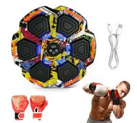 Music Boxing Machine with 6 Targets, Bluetooth Punching Machine with Music, Wall-Mounted Punching Pad with 9 Speeds & 9 Modes, Smart Punch Workout Equipment at Home Gym(Multi-colored)