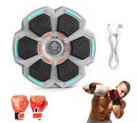 Music Boxing Machine with 6 Targets, Bluetooth Punching Machine with Music, Wall-Mounted Punching Pad with 9 Speeds & 9 Modes, Smart Punch Workout Equipment at Home Gym(White)