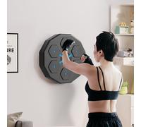 Music Boxing Machine with Bluetooth Connection and LED Light, Wall Mounted SPORTNOW Black One Size