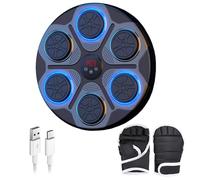 Music Boxing Machine with Gloves, Adjustable Wall Mounted Smart Bluetooth Music Punching Boxing Machine with 9-Level Speed & Mode, LED Light, USB Charging Boxing Training for Indoor, Kids/Adults