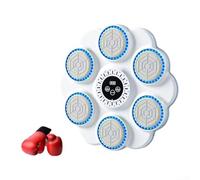 Music Boxing Machine with, RGB Light Wall Target, 9-Level Adjustable Punching Pad, Type-C Rechargeable Training Equipment for Home Gym, Includes Gloves(Childrens white)