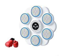 Music Boxing Machine with, RGB Light Wall Target, 9-Level Adjustable Punching Pad, Type-C Rechargeable Training Equipment for Home Gym, Includes Gloves(Parent Child white)