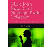 Music Brain Boost 3-in-1 Nostalgia Puzzle Collection: 45 Easy-to-Read Puzzles - Celebration of Music Trivia Cryptograms, Classic Artists and Music Word Searches & Word Scrambles