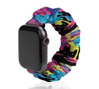Music Brain Cassette Tape Universal Scrunchie Watch Band Compatible with IWatch Series 11 10 9 8 7 Strap