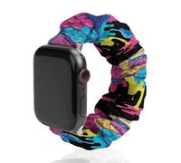 Music Brain Cassette Tape Universal Scrunchie Watch Band Compatible with IWatch Series 11 10 9 8 7 Strap