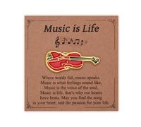 Music Brooch Pin for Trumpeter Violinist Guitarist Birthday Gifts for Women Men Musical Instrument Pin for Suit Dress, S, Metal, no gemstone