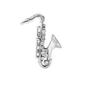 Music Brooch Pins Creative Microphone Guitar Violin Saxophone Piano Flute Lapel Pin Cute Instruments Brooch for Women Men, Metal Rhinestone, no gemstone