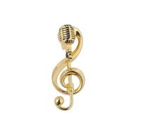 Music Brooch Pins Creative Microphone Guitar Violin Saxophone Piano Flute Lapel Pin Cute Instruments Brooch for Women Men, Metal Rhinestone, no gemstone