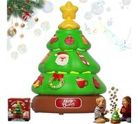 Music Bubble Christmas Tree with Stickers for Decorating, Rechargeable Bubble Machine, Xmas Tree Decoration Bubbles for Kids, Music Box with Lights, Christmas Decorations at Home (1pc)