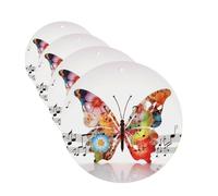Music Butterfly Car Air Freshener Cards for Women Men 4 Pack Cute Car Accessories Long Lasting Scent Car Diffuser Hanging Auto Aromatherapy Tablets Car Fresheners Gifts