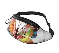Music Butterfly Fanny Pack for Men Women, Waterproof Sports Waist Bag Fashion Belt Bag Crossbody Bags Hip Bum Bag with Adjustable Strap Large Sling Bag Purse for Travel Hiking