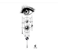 Music Butterfly Moon Temporary Tattoo,Lasts To 15 Days Waterproof Semi Permanent Sticker For Women Men(04)