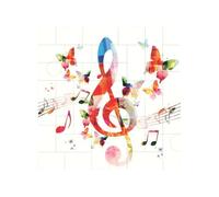 Music Butterfly Printed Square Jigsaw Puzzle 12.8x12.8 CM, Puzzle Challenging Game for Adults Gifts, Family Fun Decorative Wall Decor