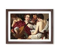 Music by Caravaggio Framed Print | A2 Walnut Framed Wall Art | Ready to Hang | Modern Music Picture | Living Room Bedroom Lounge Office