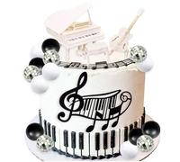 Music Cake Topper Piano Guitar Music Notes Balls Cake Decorations for Musician Birthday Party Rock Theme Party supplies