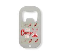 Music Can Change The World Guitar Logo Stainless Steel Bottle Opener Silver