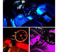 Music Car Strip Light Car LED Strip Lights Under Dash Lighting Kit Interior Multi Color with Sound Active Function and Wireless Remote Control Car Charger Included Atmosphere Interior Accessories