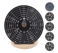 Music Chord Wheel, Rounded Fifths, Metal Melody Tool Chord Wheel, Music Theory Learning Tool Made of Aluminium Alloy with Wooden Stand Holder, Melody School Supplies for Musicians