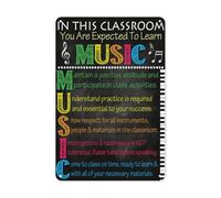 Music Classroom Poster Decor Classroom Rules Poster High School Music Choir Band Teacher Professor Decorations Metal Tin Sign 8x12 inch