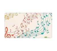 Music Colorful Notes,Mouse Pad Large Desk Pad Computer Keyboard Mouse Mat with Non Slip Rubber Base 40 x 70 cm