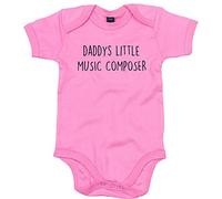 Music Composer Baby Body Suit Daddys Little Newborn Babygrow Pink with Black Print 6-9 Months