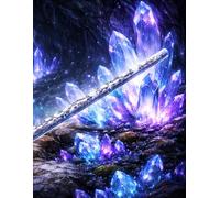 Music Composition Notebook: Crystal Flute Theme: Staff paper notebook for songwriting, musical notation, and creative compositions