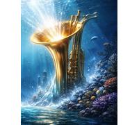 Music Composition Notebook: Ocean Saxophone Theme: Staff paper notebook for songwriting, musical notation, and creative compositions