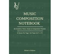 Music Composition Notebook: Writer’s Edition for Songwriters, Musicians & Creative Artists | 10 Staves Per Page with Facing Notes Pages for Lyrics & Ideas | 120 Pages | 8.5 x 11 inch Manuscript Paper
