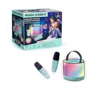 Music Creator Mini Karaoke Station, with 2 Wireless Microphones, Portable Bluetooth Speaker with Voice Changing Effects & LED Lights, Best Gifts Toys for Girls and Boys