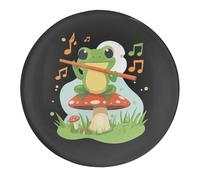 Music Cute Frog Funny Glass Fridge Magnet Round Refrigerator Magnets 1.2" Decorative Pins for Whiteboard Locker Office