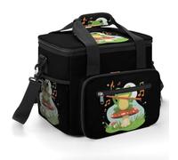 Music Cute Frog Waterproof Insulated Lunch Bag with Handle