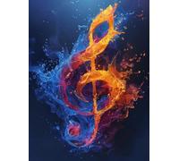 Music Diamond Art Kits Adults, Graffiti Diamond Painting, Crystal Art Kits for Adults, DIY Round Full Drill Embroidery Cross Stitch Canvas Painting Crafts Pictures, Home Wall Decor, 90x120cm B-7307