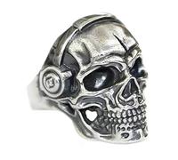 Music DJ Skull Ring 925 Sterling Silver Punk Jewellery TA178A UK Size N½~Z5 (UK U½ (63.4mm))