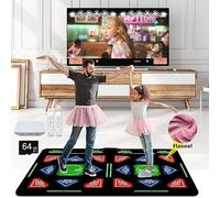 Music Double Dance Mat for Kids and Adults,64G Memory Card,Fitness Dance Games with MV/3D/Cartoon Dance Mode, 1000pcs Games and 885pcs Songs,81pcs MV for HDMI TV Fun Senior Flannel Materia