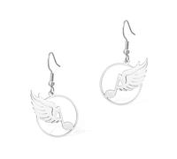 Music Dream Earrings and Angel Wings Ear Accessories Piano Eighth Note Jewelry for Sing Lover Musican Gifts, One Size, Stainless Steel, No Gemstone